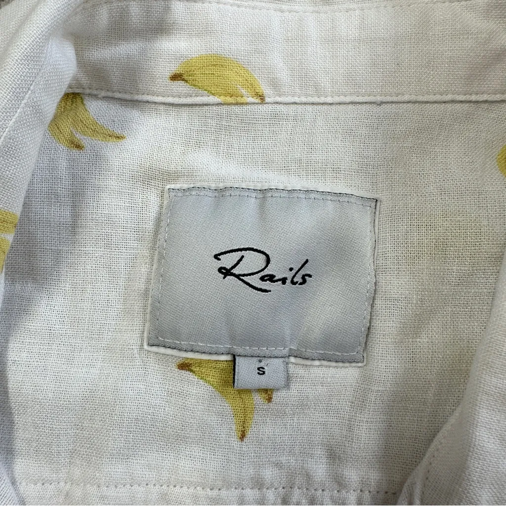 Rails Women’s Linen Blend Charli Banana Bunch Button Down Shirt Longsleeve S - Image 10