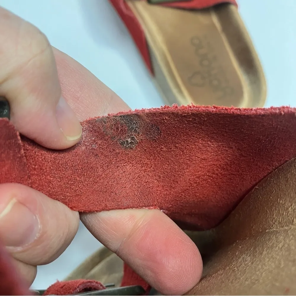 Yokono‎ 2 strap leather sandals made in Spain red leather size 9 - Image 8