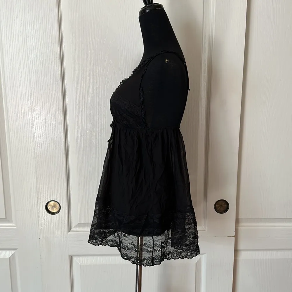 2011 VICTORIAS SECRET BLACK SHEER LACE TEDDY LINGERIE BABY DOLL - Image 4