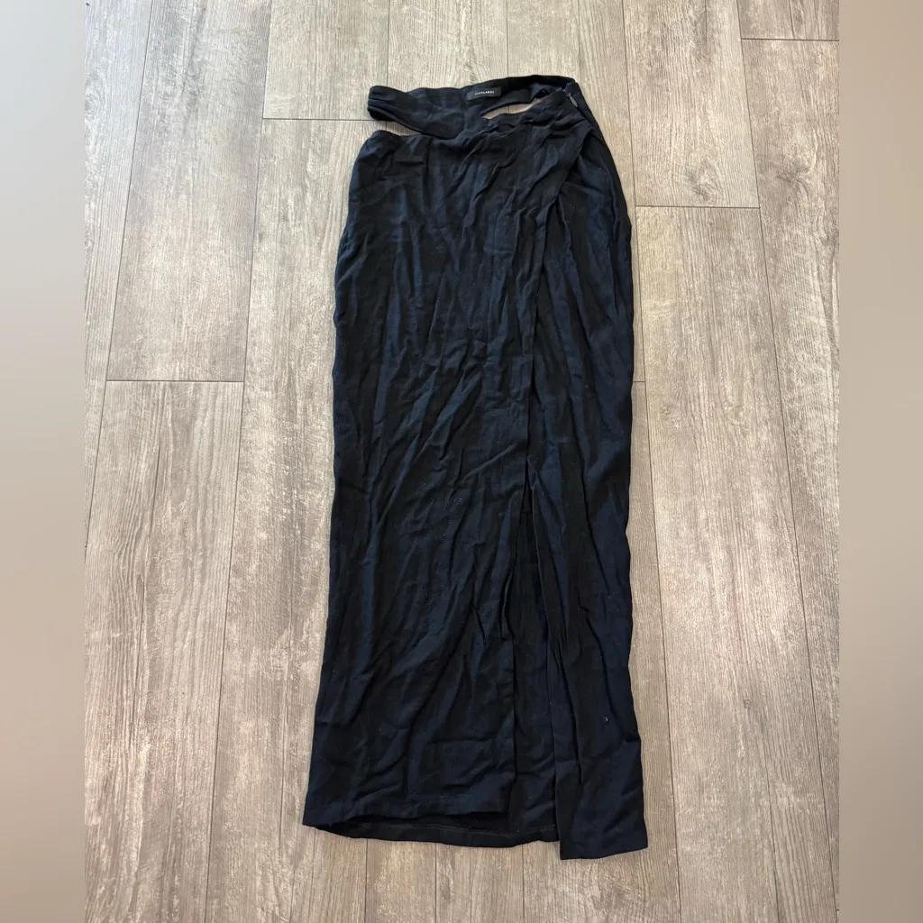 JLUXLABEL Black Maxi Skirt with High Slit - Image 6