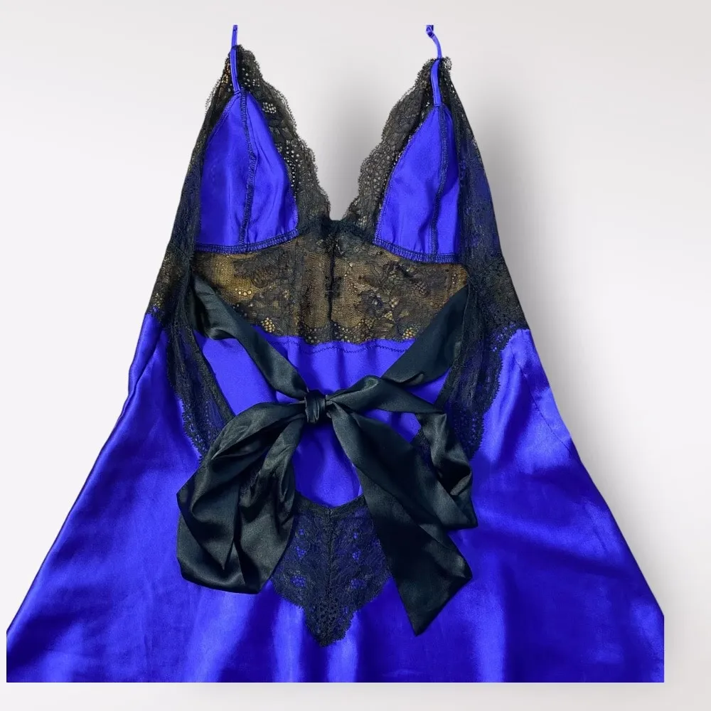 Victoria’s Secret Purple Satin Lace‎ Lingerie Chemise Mini Dress Size Medium Y2K - Image 7