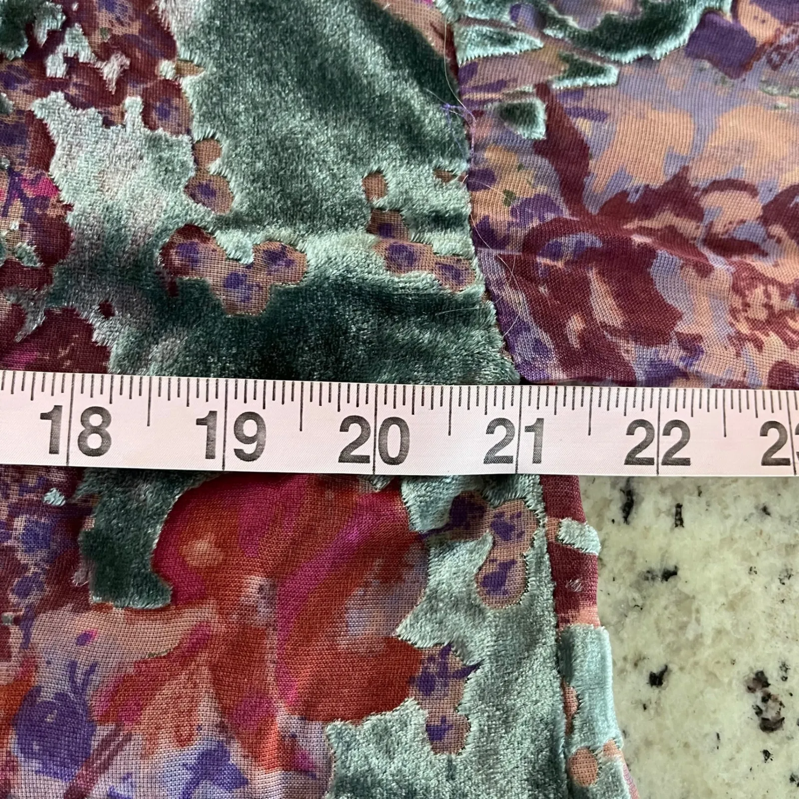 JODIFL Velvet Cutout Floral Button Down Shirt Long Sleeve Women Size Medium - Image 7