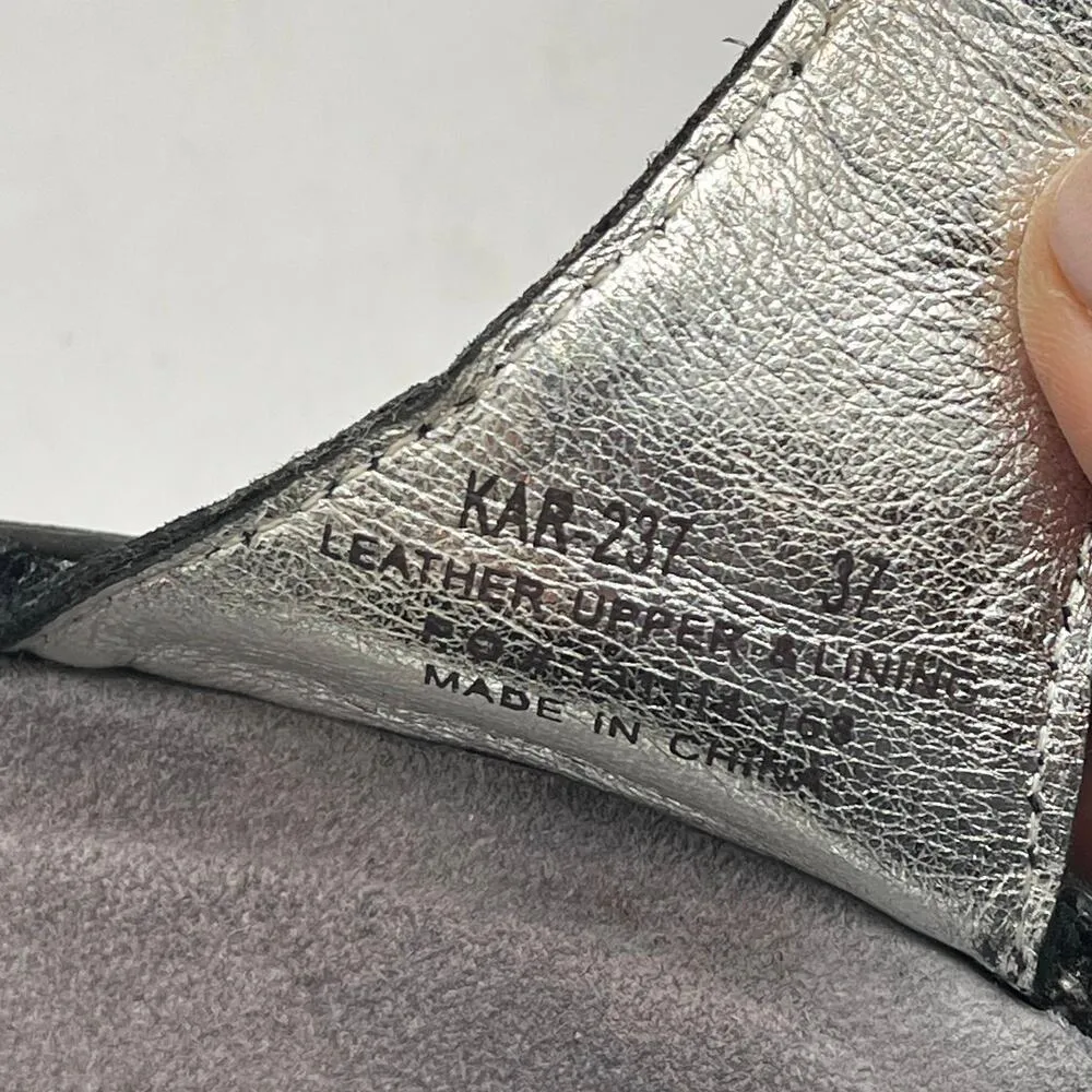 Alegria Women's Karmen Black Metallica Fun Wedge Sandal Size 37 - Image 7