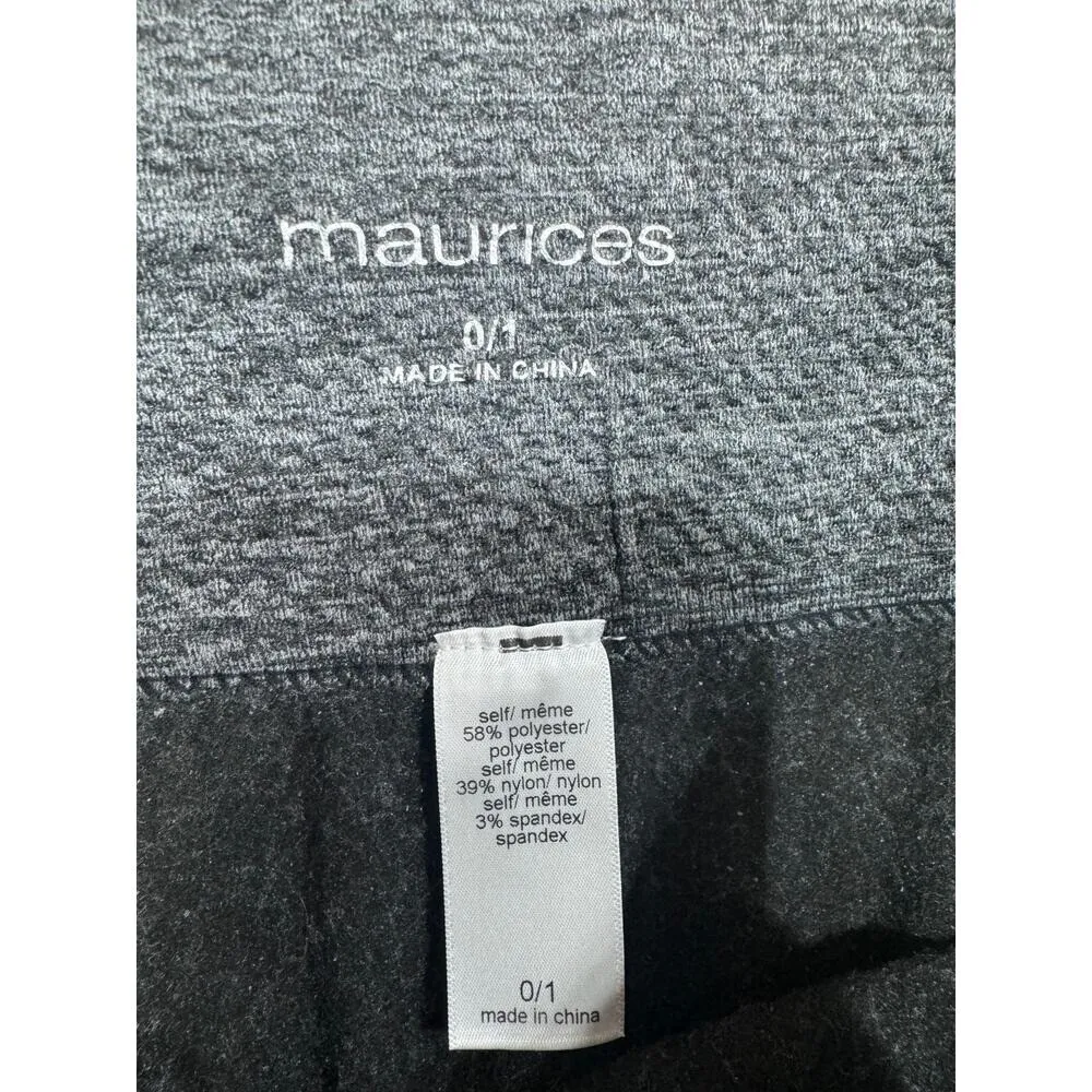 Maurices Heathered Gray Stretch Leggings Women's Size 0/1 High Rise Lounge Pants - Image 2