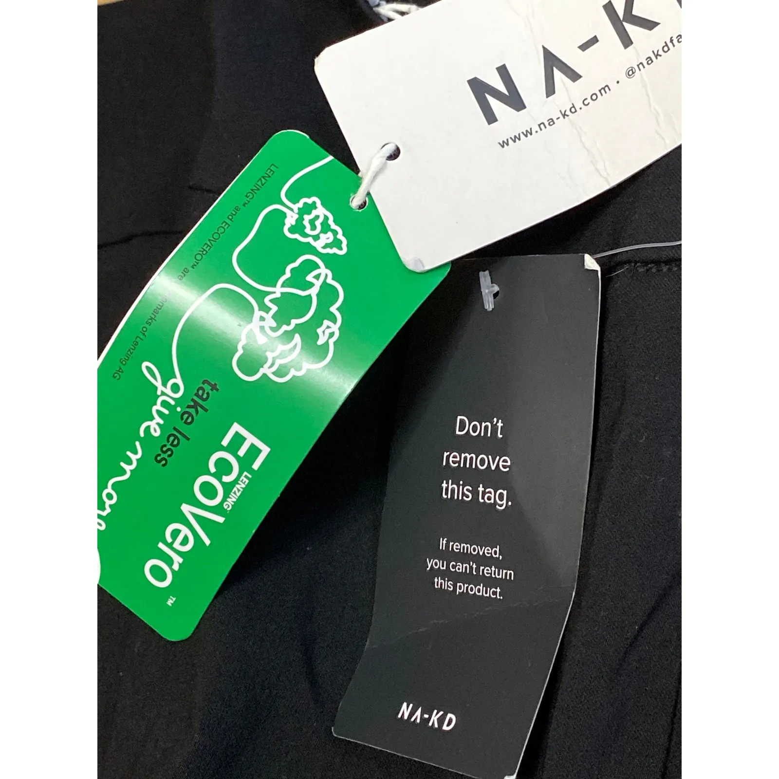 NEW NA-KD Black High Rise Slim Active Jean-ish Leggings Skinny Trousers Pants 36 - Image 3