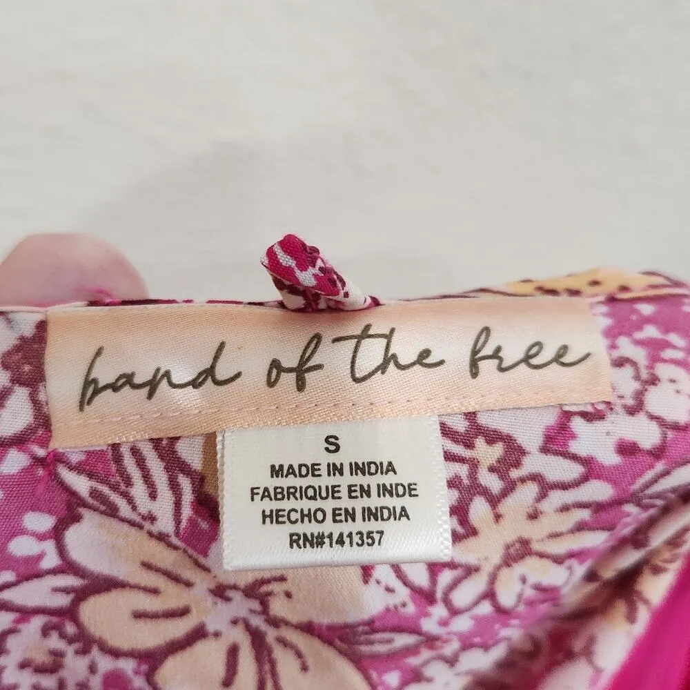 Band Of The Free Floral Built In Bra Sweetheart Fit & Flare Dress Pink Sz Small - Image 11