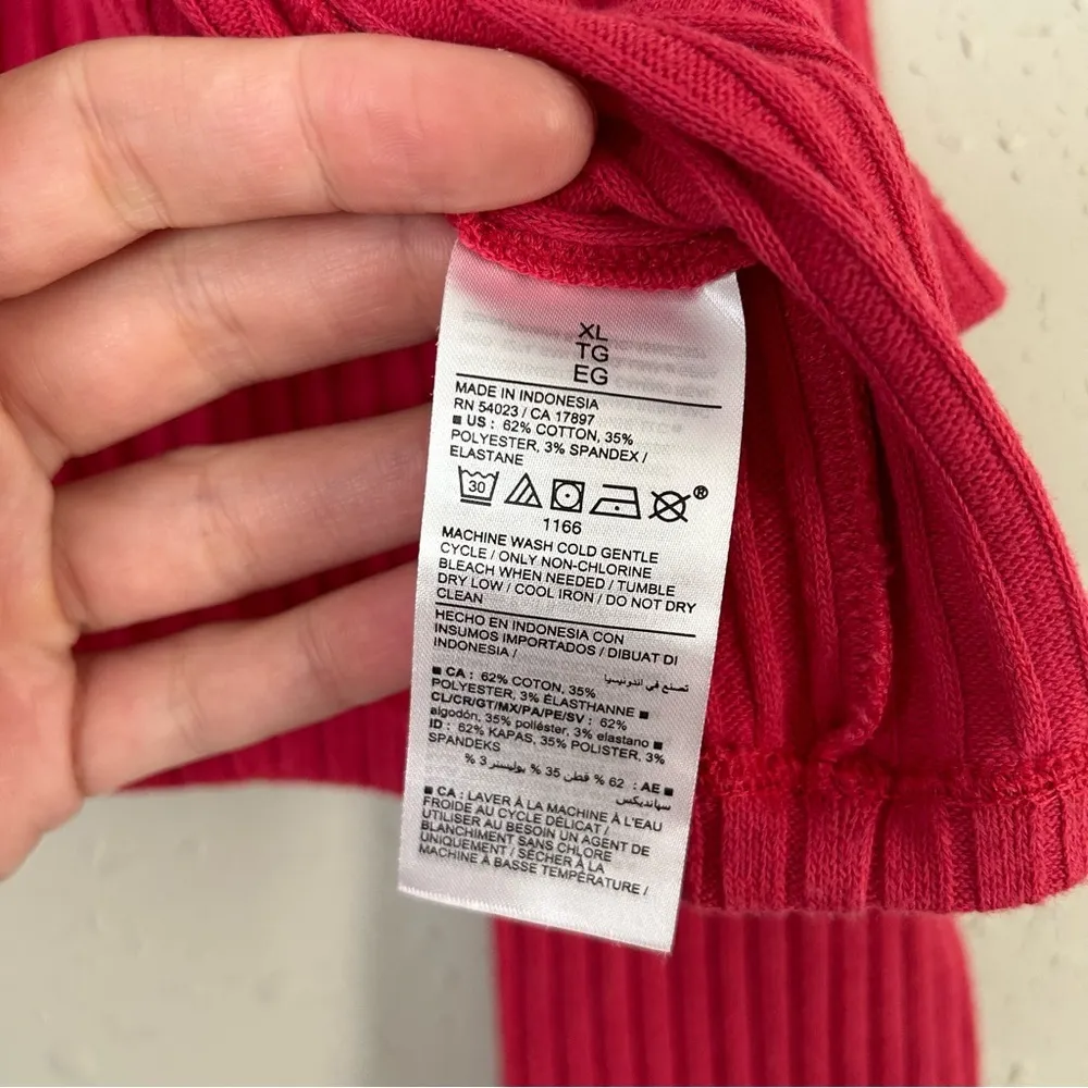 Old Navy Pink Ribbed Cardigan Single Button XL Valentine’s Day Casual - Image 3