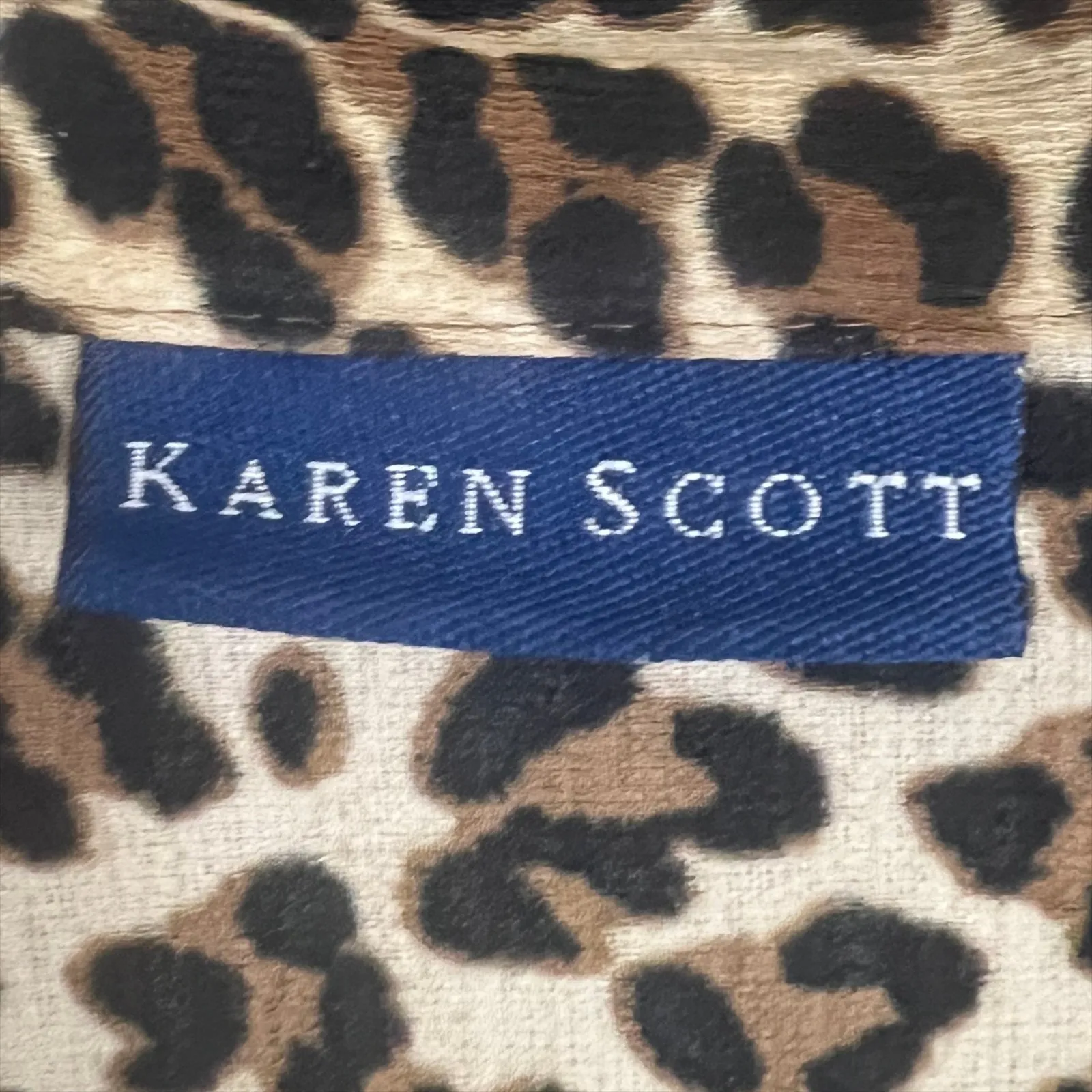 Karen Scott Leopard Print Button Front TunicTop Size XL - Image 5