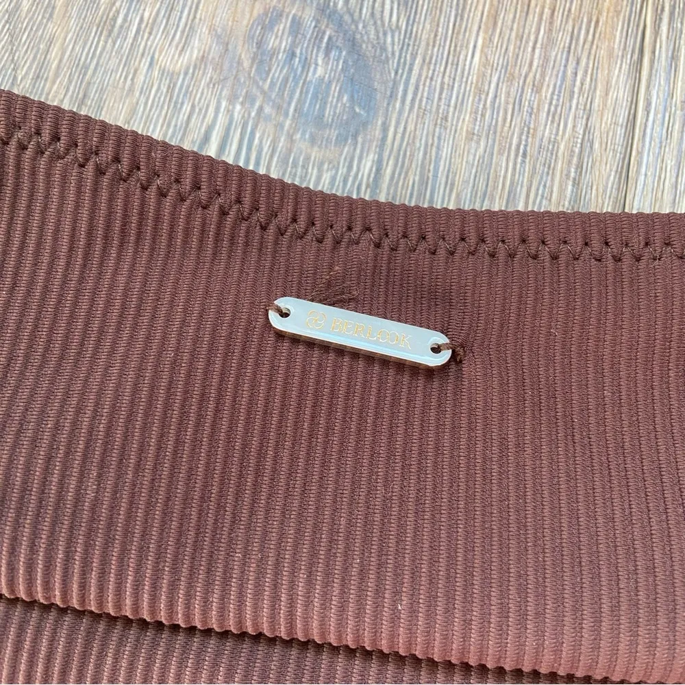 Brown Ribbed Bikini Set Size Small - Image 6