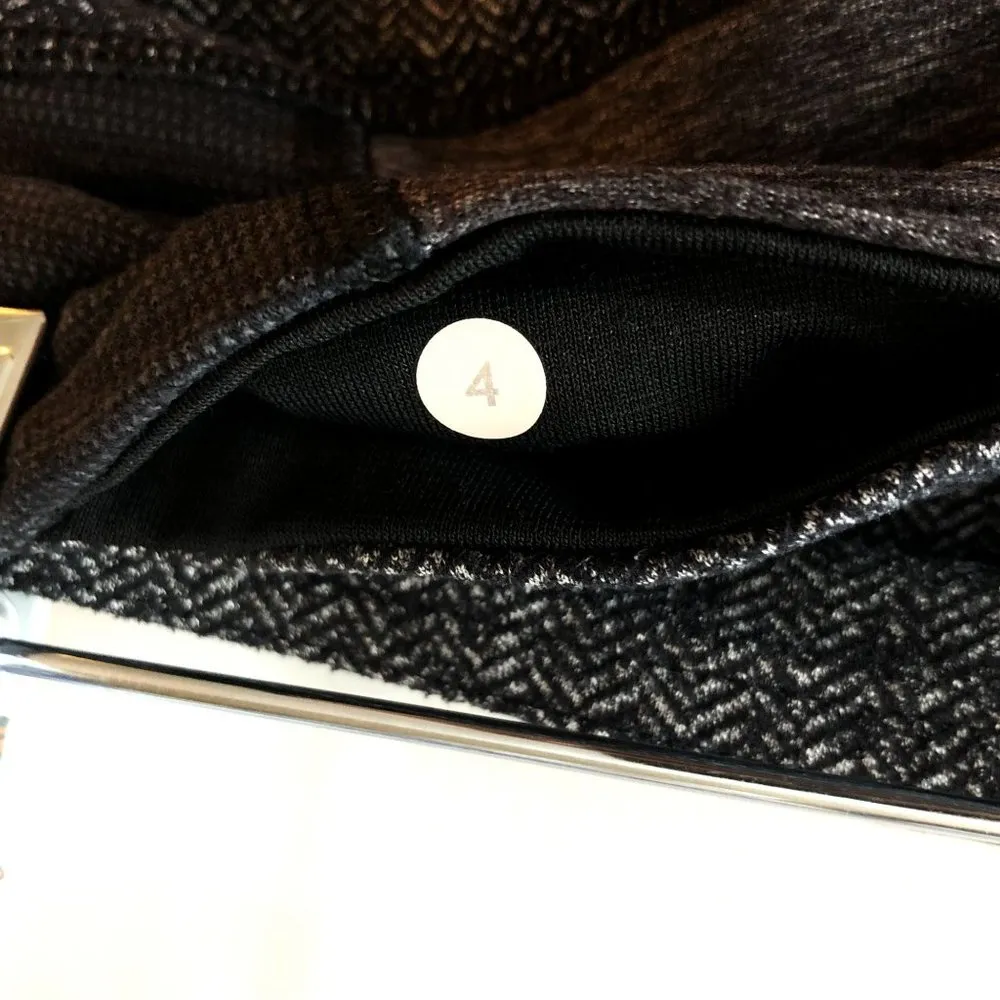 Lululemon Womens Wunder Under Crop Heathered Herringbone Black Gray 4 - Image 4