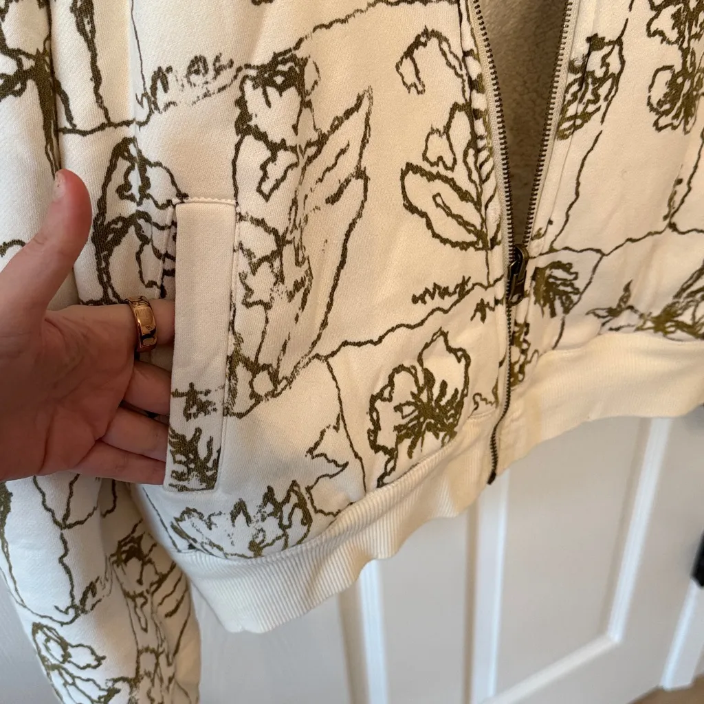 Free People Billie sherpa hoodie in ivory combo - Image 7