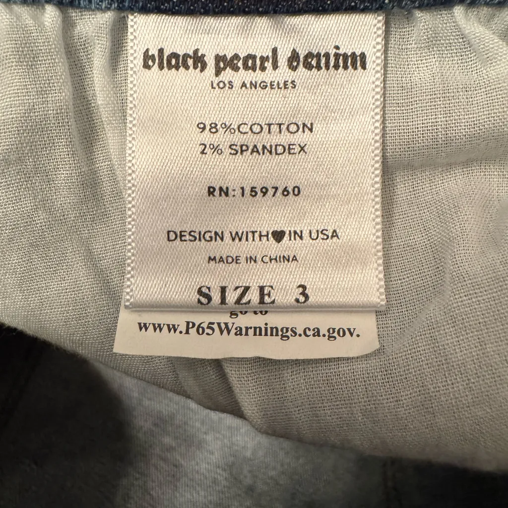 Black Pearl Denim Los Angeles Tabanan Women’s Blue Frayed Cotton Jeans Size 3 - Image 13