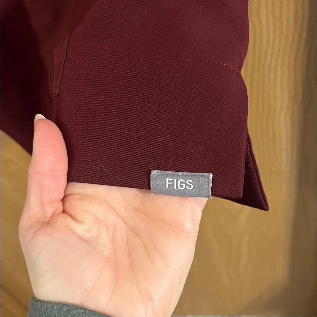 Figs Women's Bene Crew Scrub Top Burgundy XL - Image 5