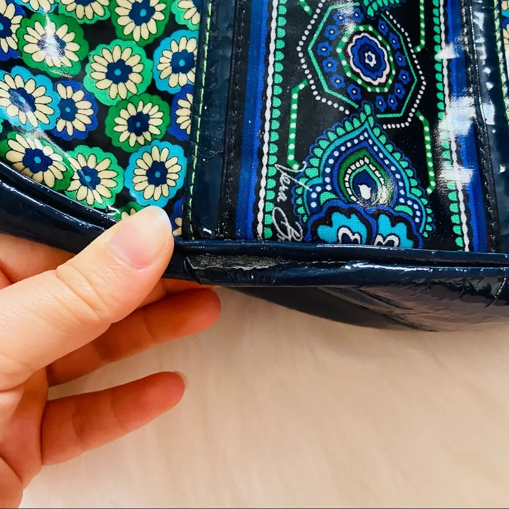 Vera Bradley Frill Vinyl floral paisley satchel hobo shoulder bag purse - Image 7