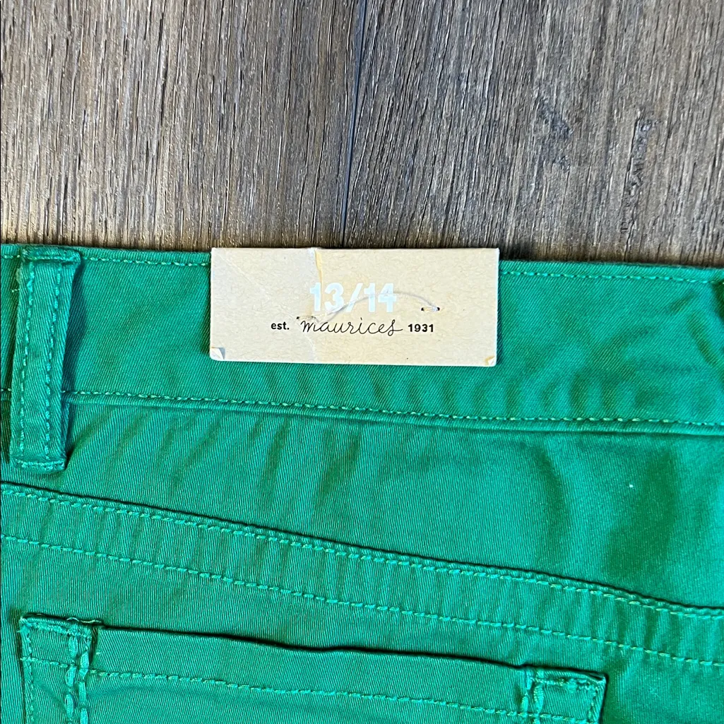 Maurices Women’s Green Straight Leg Jegging Denim Jeans Size 13/14 NWT - Image 8