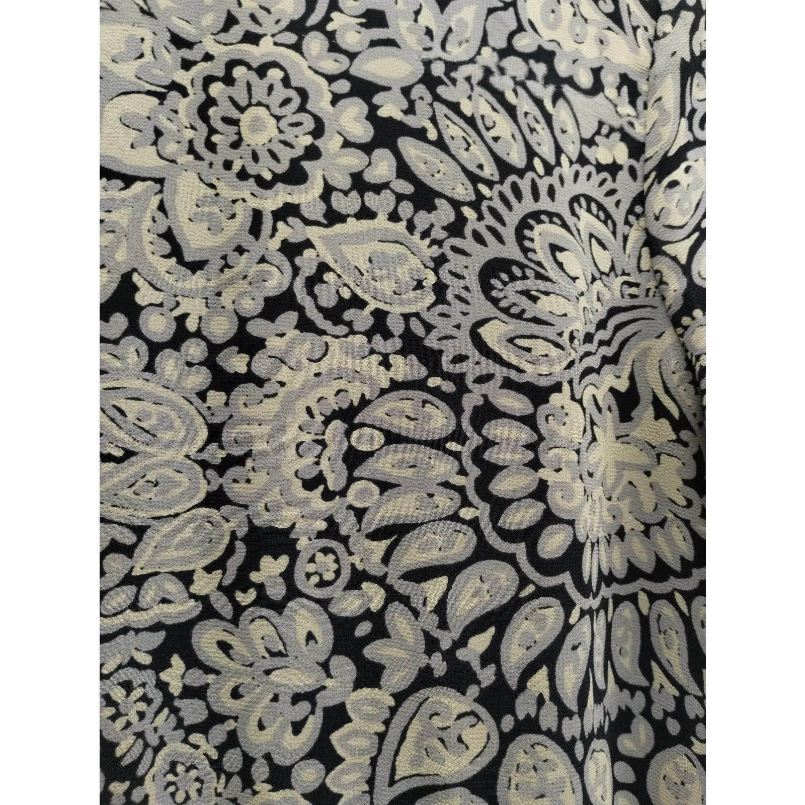 LOFT Outlet Womens Size Medium Blue Paisley Floral Flare Sheer Sleeve Mini Dress - Image 2