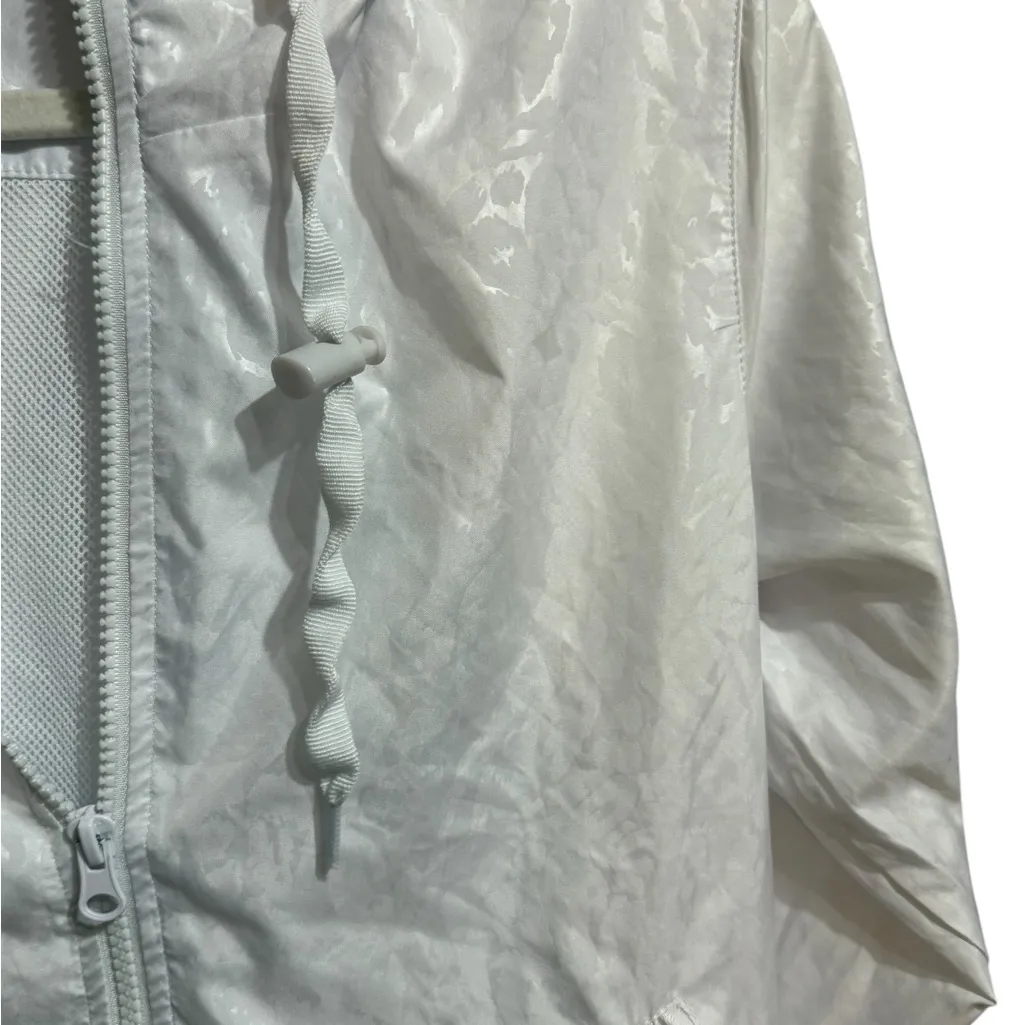 Zyia Leopard Animal Print Full Zip Windbreaker Bomber Jacket in White Size Small - Image 10