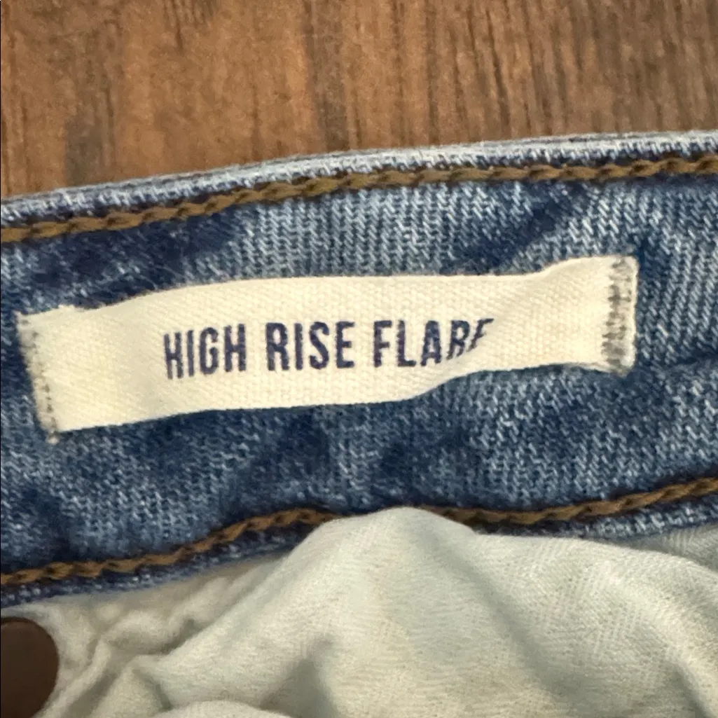 Wrangler High Rise Flare Jeans Hemp Blend Size 27x34 W 15 R 10 I 32 Flare 15” - Image 6