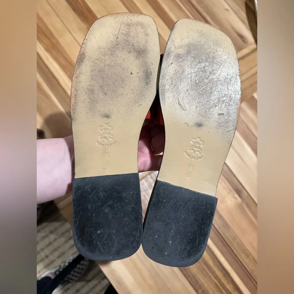 Harold Powell Women’s Vintage orange w/pink Zebra Slides Sz 9 - Image 6