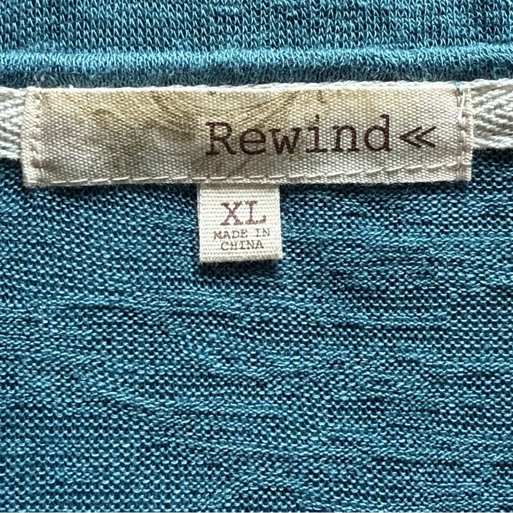 New Rewind Teal Lace Detail lightweight sweater size XL‎ long sleeves Boho vibes - Image 5