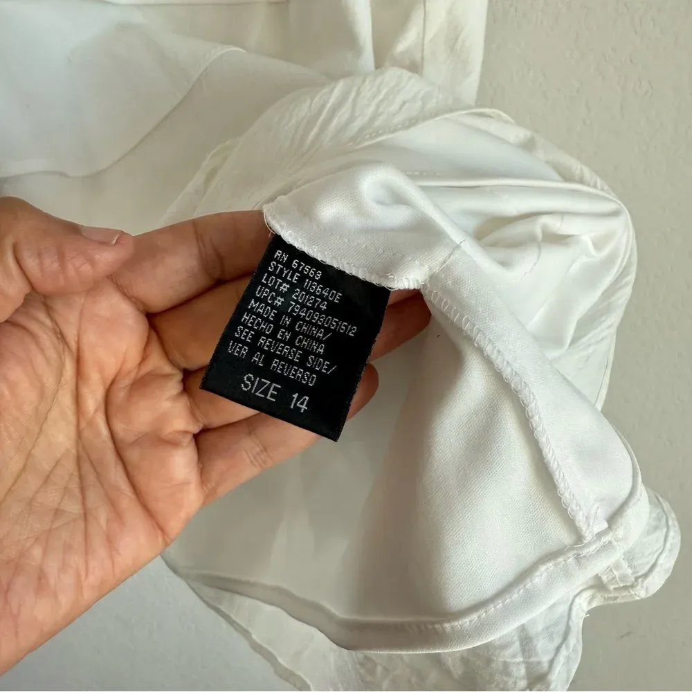 S. L. Fashions Women's 14 Dress White‎ Jeweled Neckline Tiered Ruffled Bling NWT White - Image 9