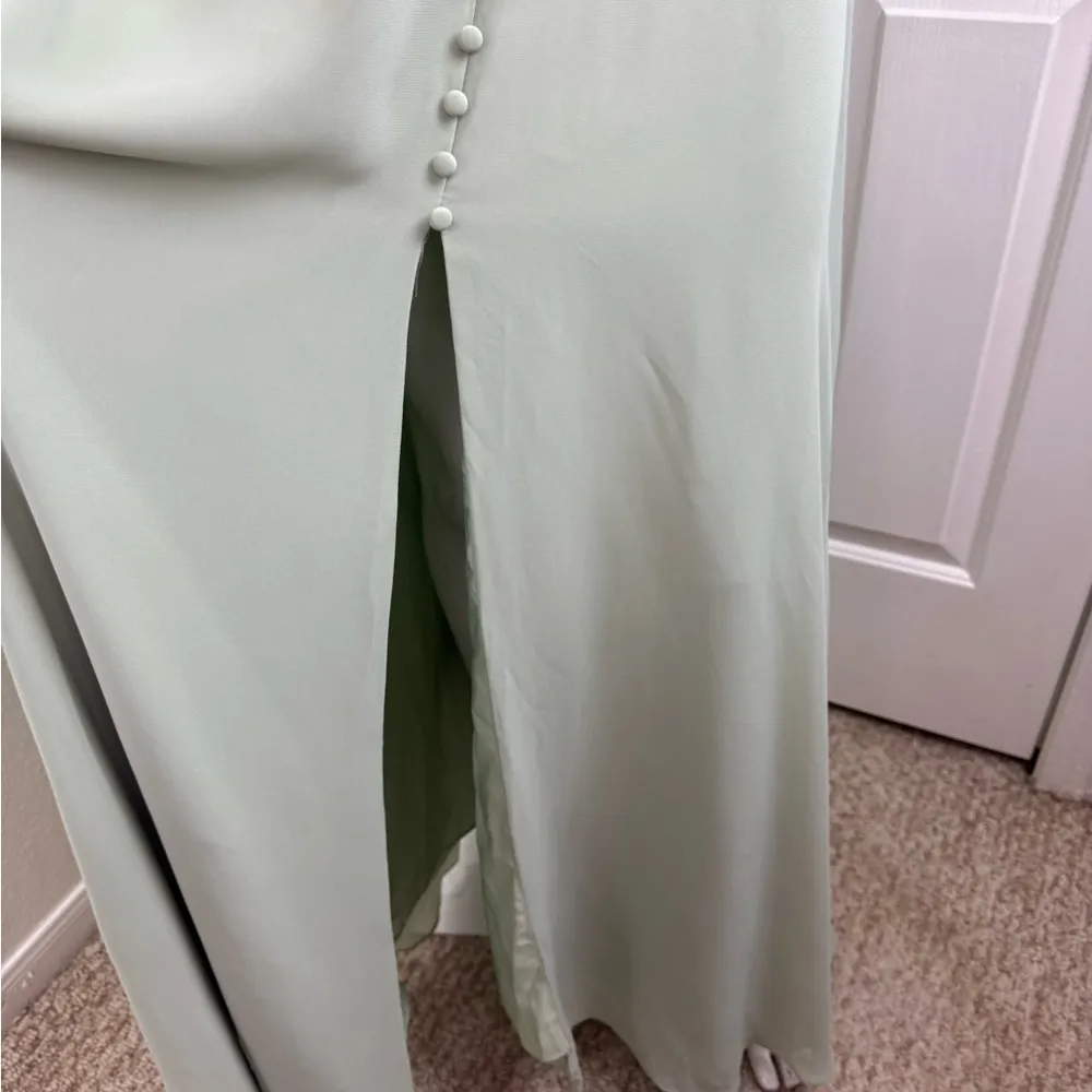 AZAZIE BECCA Agave Sheath V-Neck Chiffon Dress.  B4 - Image 6