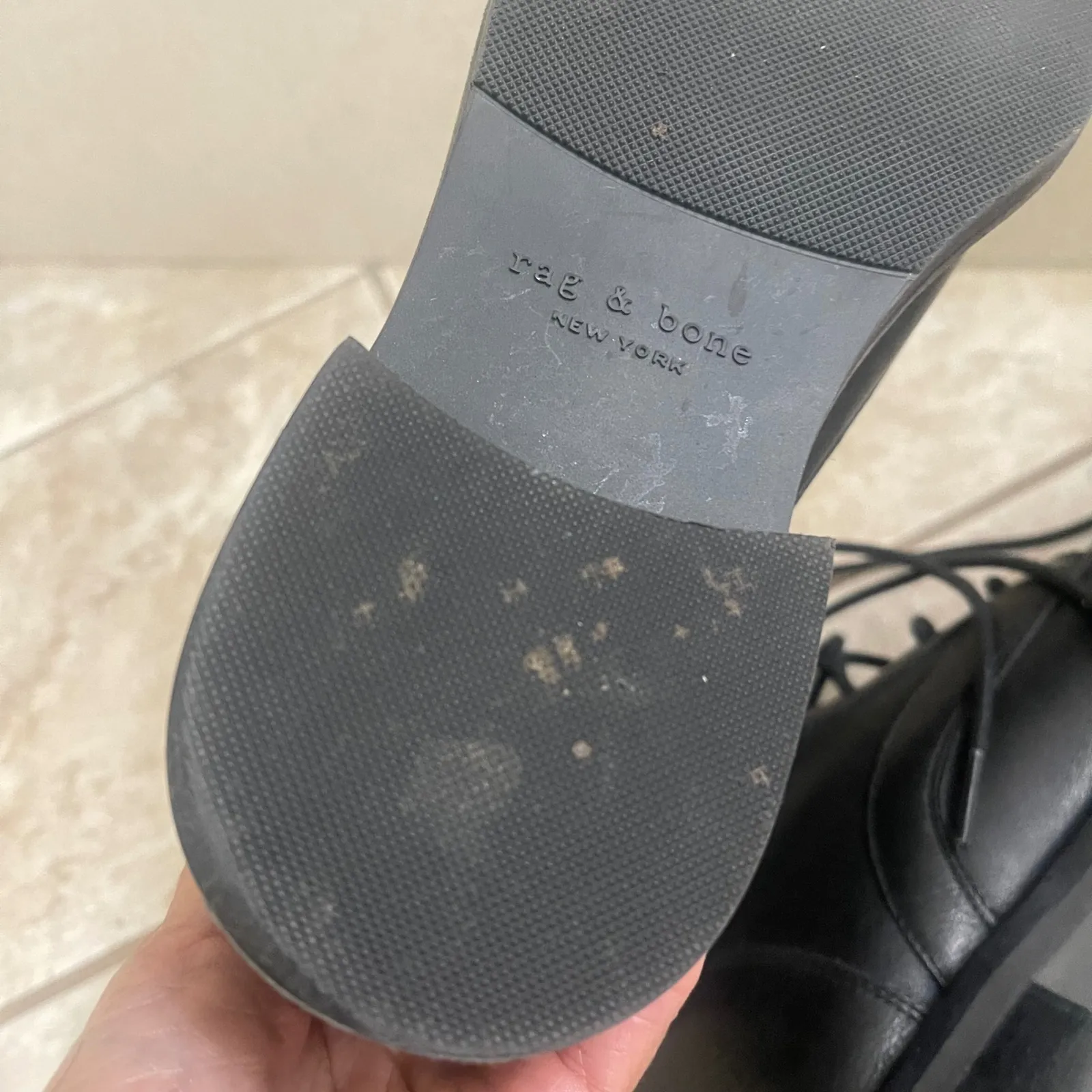 Rag & Bone Slayton Black Ankle Leather Laceup Boot 38.5 - Image 6