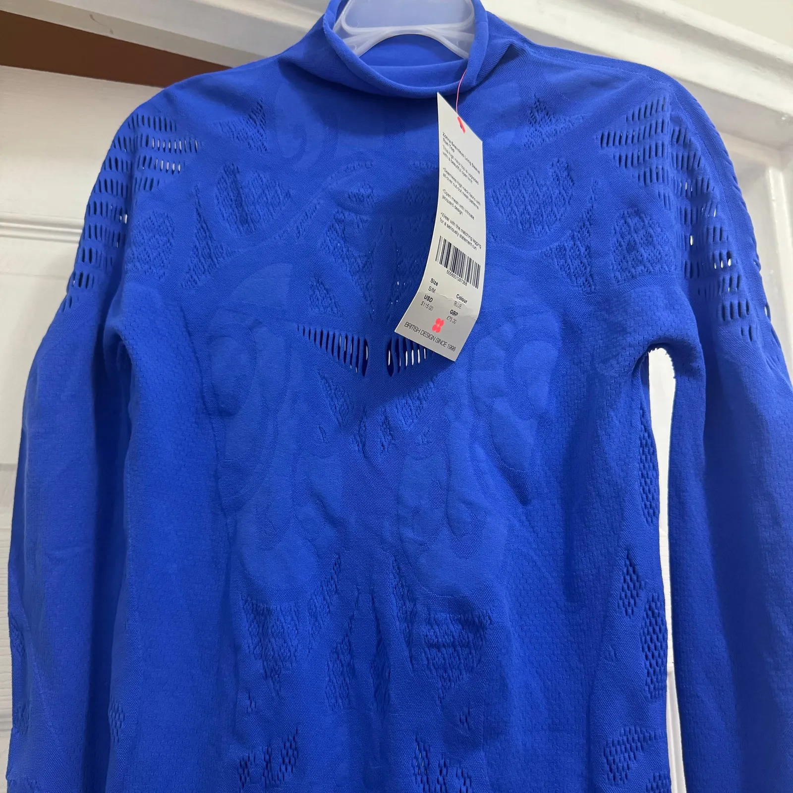 Sweaty betty size S/M Blue Zohra long sleeve run top workout shirt small medium - Image 6
