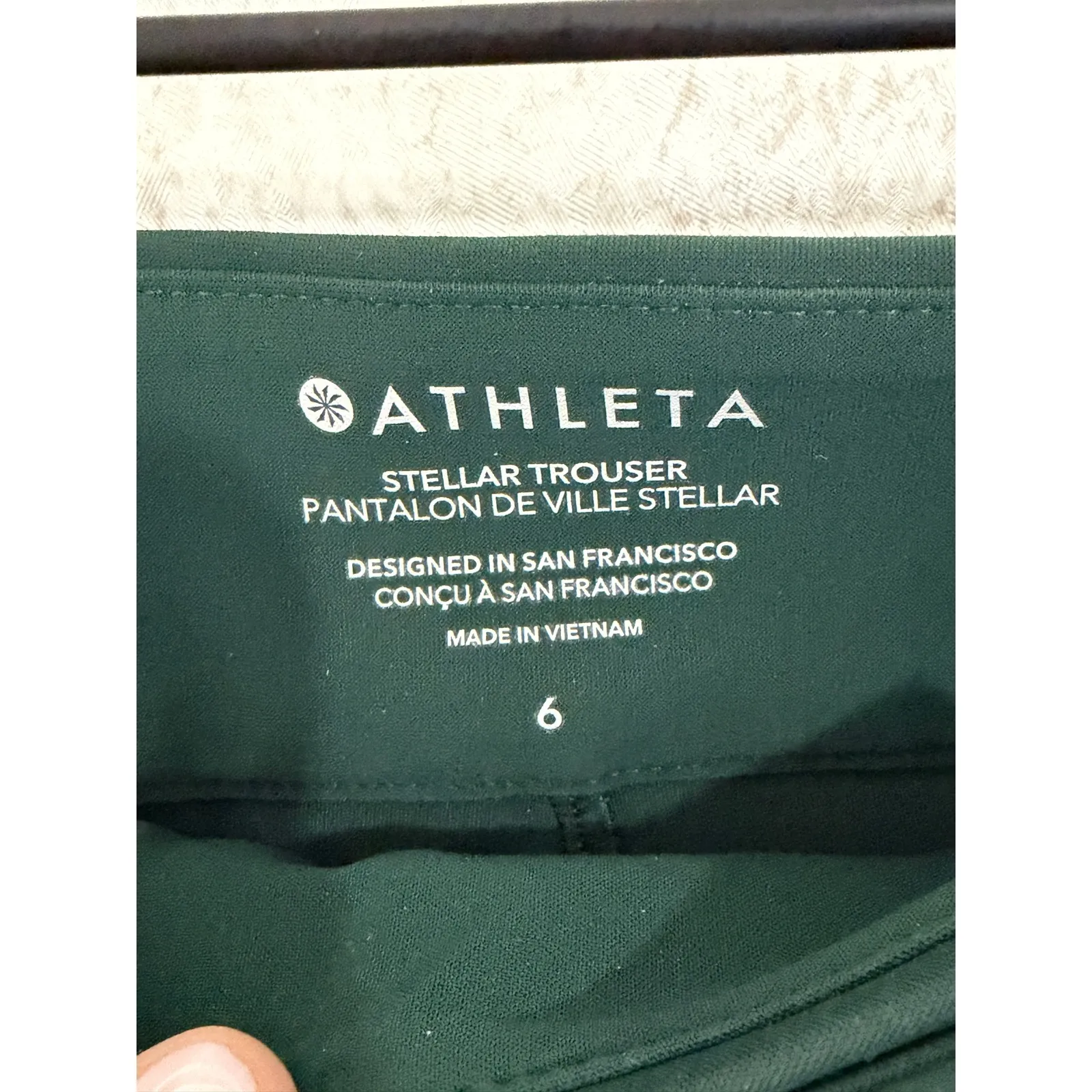 Athleta Stellar Trouser Pants Forest Green Side Zip Size 6 - Image 3