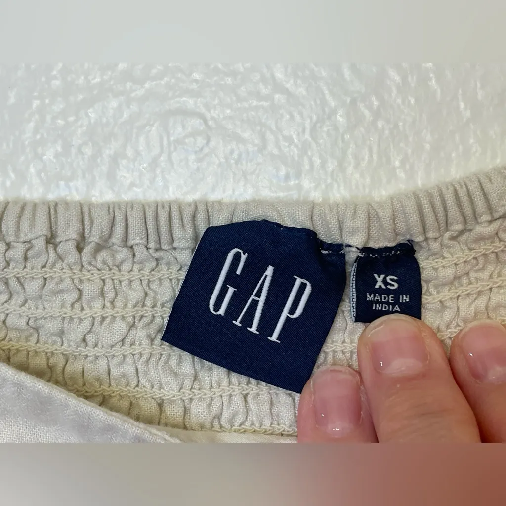 GAP Women’s Linen-Blend Embroidered Beach Umbrella Crop Top Brami Tank Size XS - Image 6