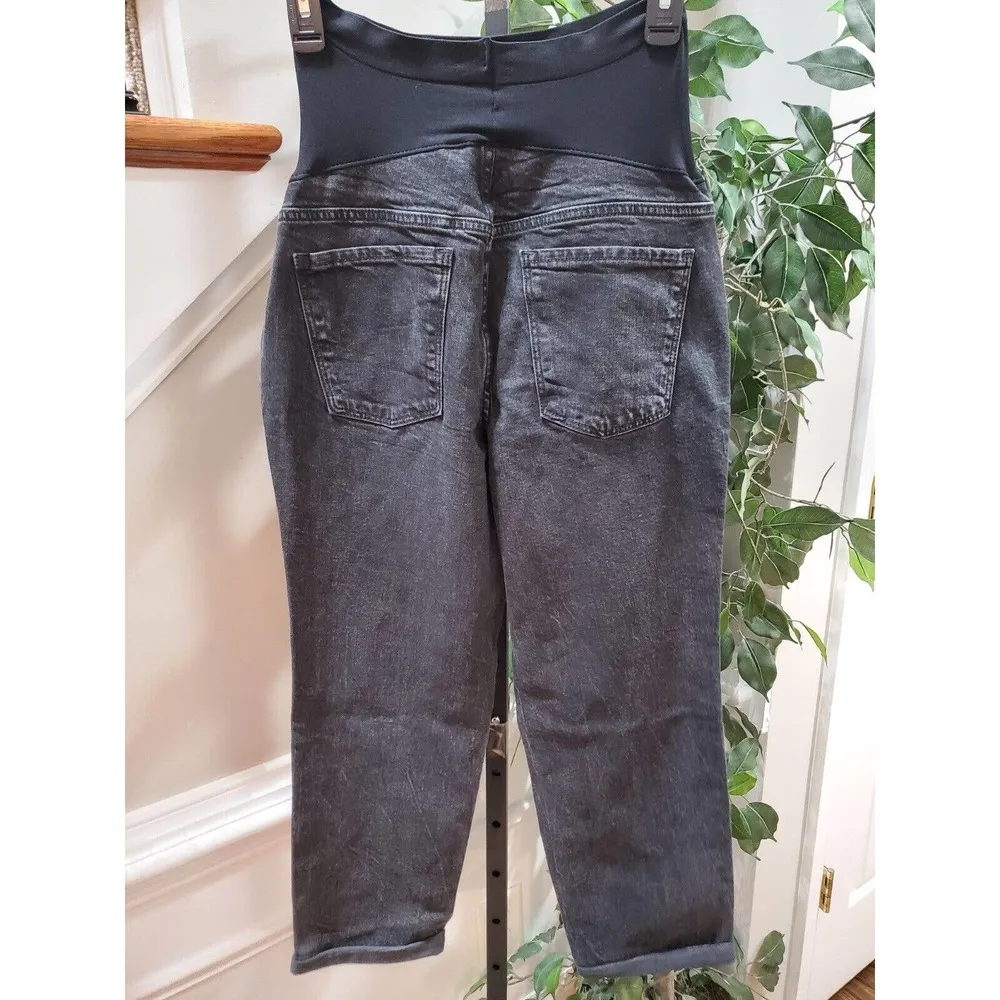 Old Navy Women's Black Cotton Pockets Maternity Straight Leg Capri Jeans Size 8S - Image 6