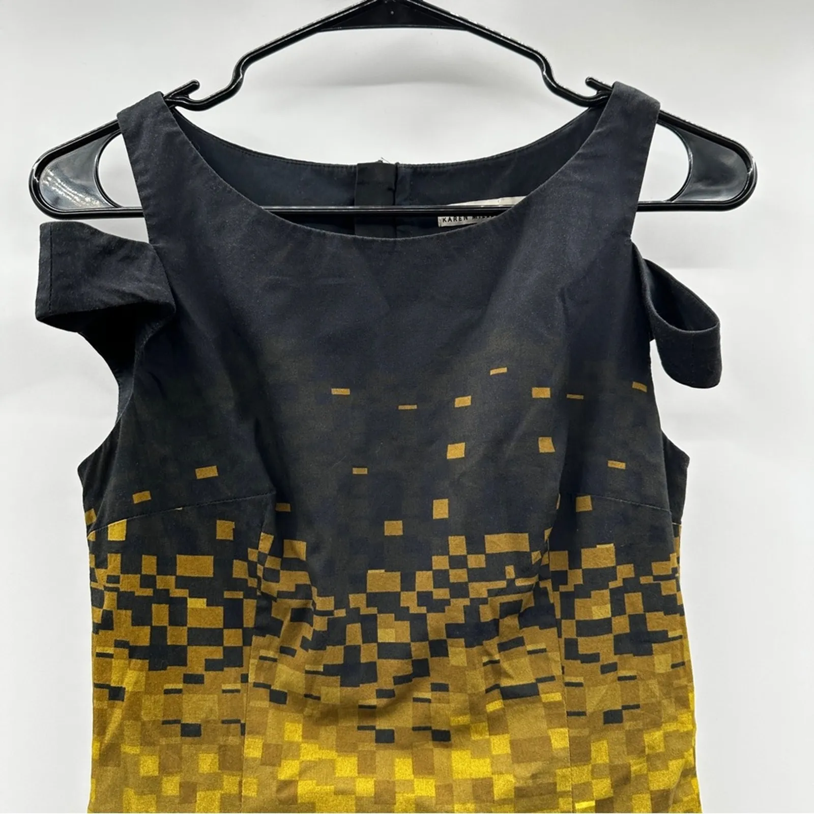 Karen‎ Millen Black Ombre Colorful Block Print Sleeveless Mini Dress Size 4 - Image 2