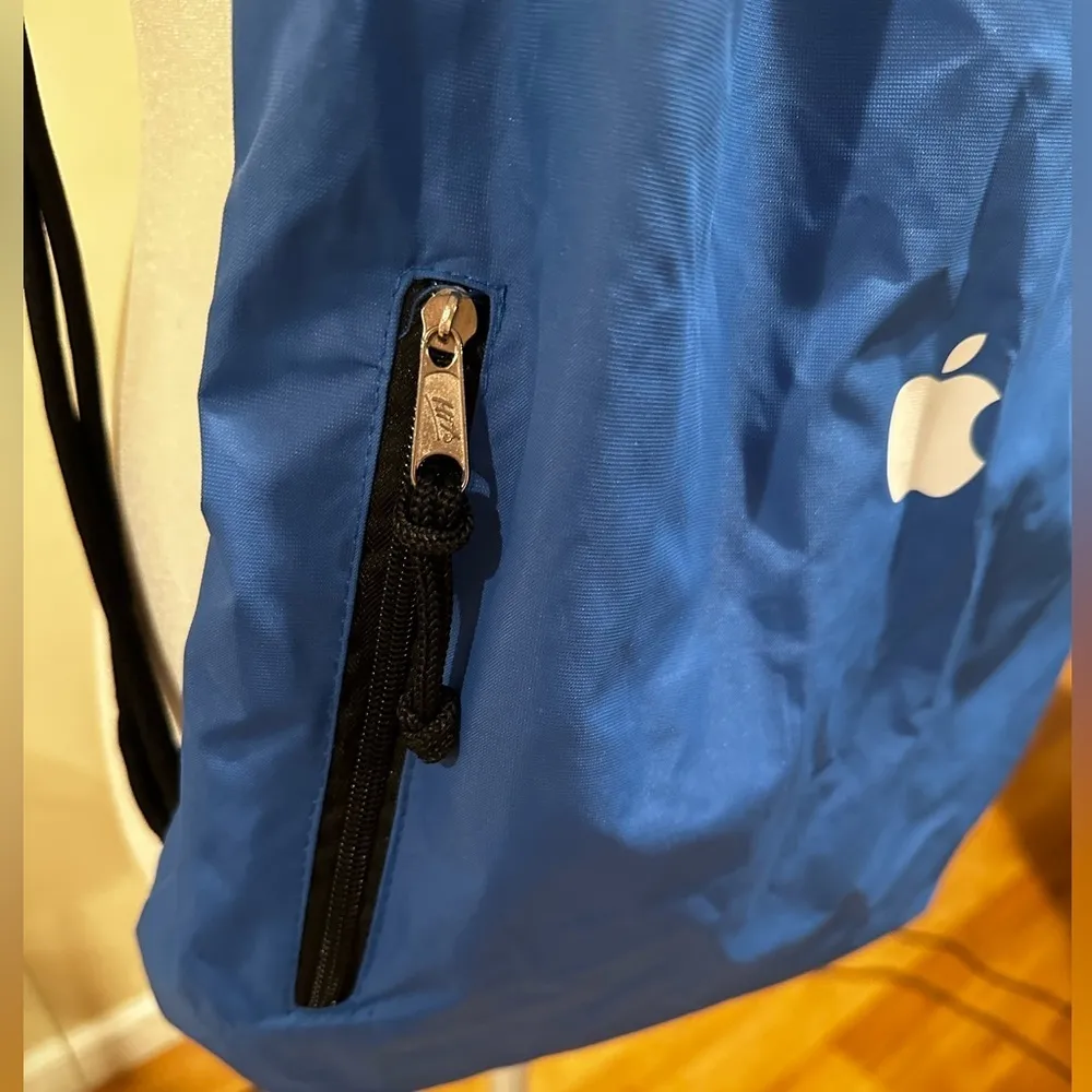 Apple  DRAWSTRING BLUE BACKPACK BAG - Image 4