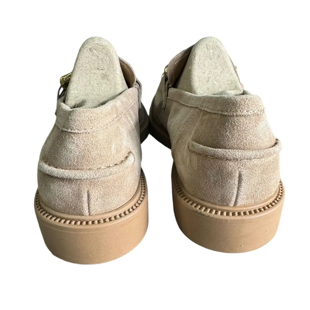 NWOT Steve Madden Karmine Loafer Beige Suede Leather Shoes Size 10 - Image 7