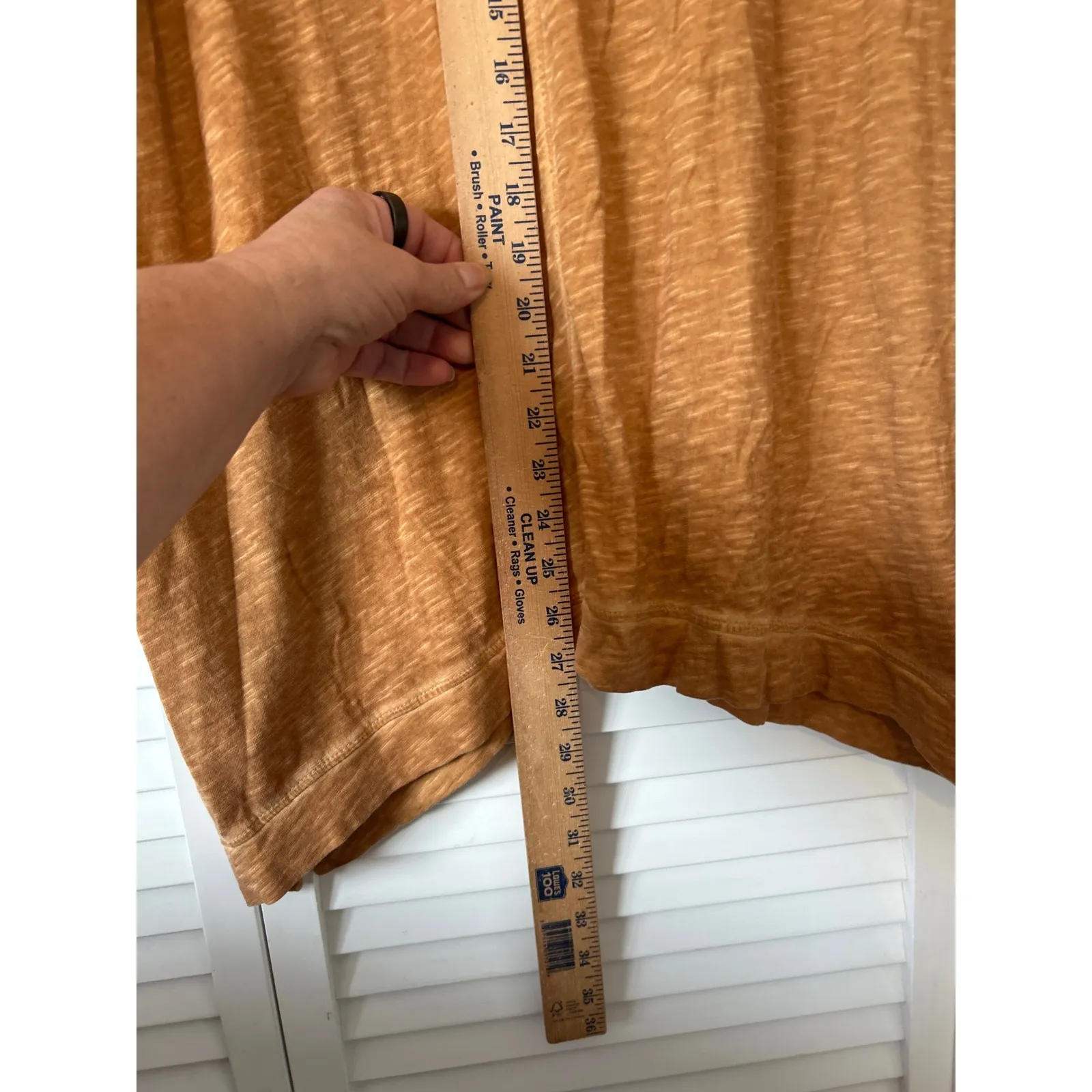 LOGO by Lori Goldstein V Neck Long Sleeve Tunic Top Amber Orange Cotton M - Image 6