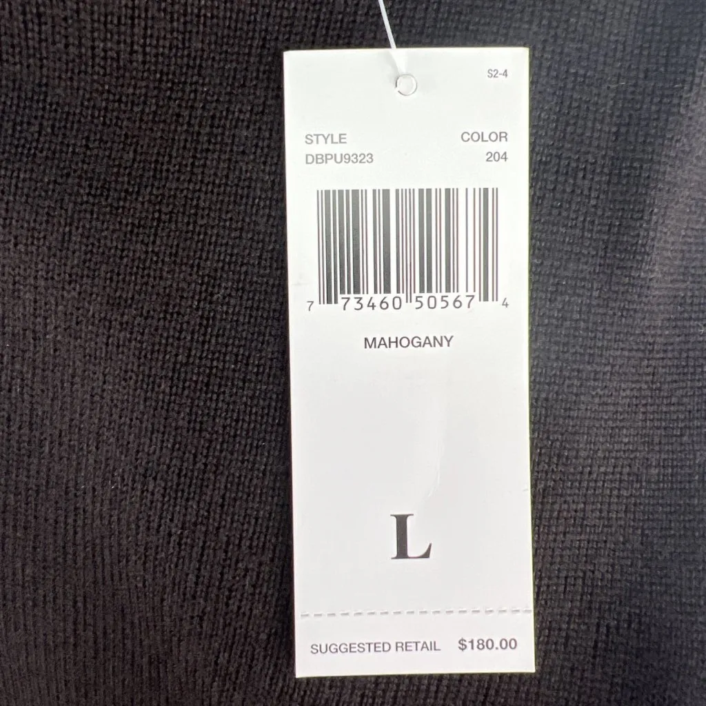 Dana Buchman LP Dark Brown Merino Wool Leather Trim Knit Shell Tank Top Fitted - Image 8