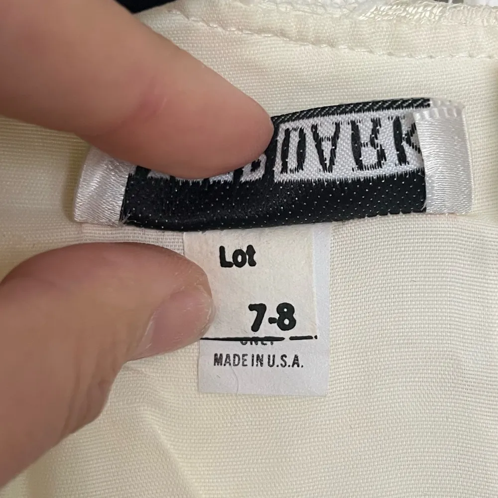 Vintage Cream Lace Dress with Shoulder Pads Size M White Size M - Image 7