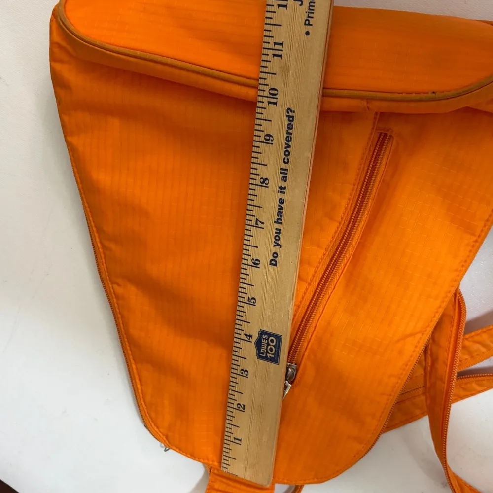 Baggallini Bright Orange Nylon Backpack Travel Convertible Organized Medium Size - Image 14