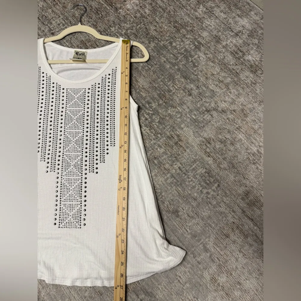 Vocal Vintage Y2K White Crystal Studded Embellished Tank Top - Image 7