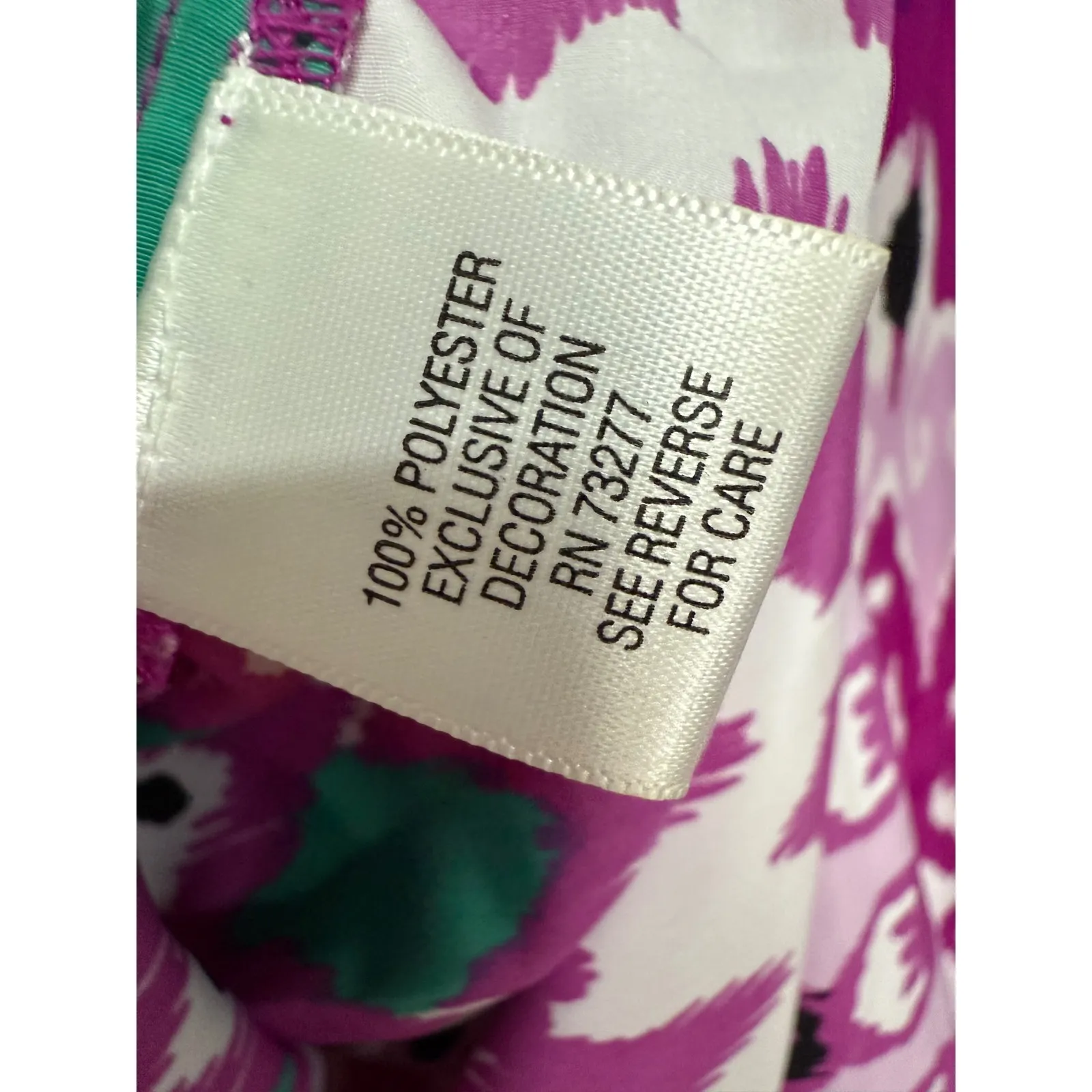 Dana Buchman Purple Geometric Short Sleeve Blouse Size XL Button Down - Image 7