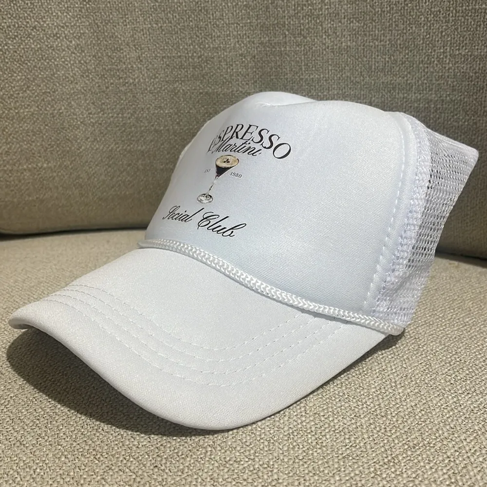 Espresso martini social club white trucker hat NEW Brown - Image 3