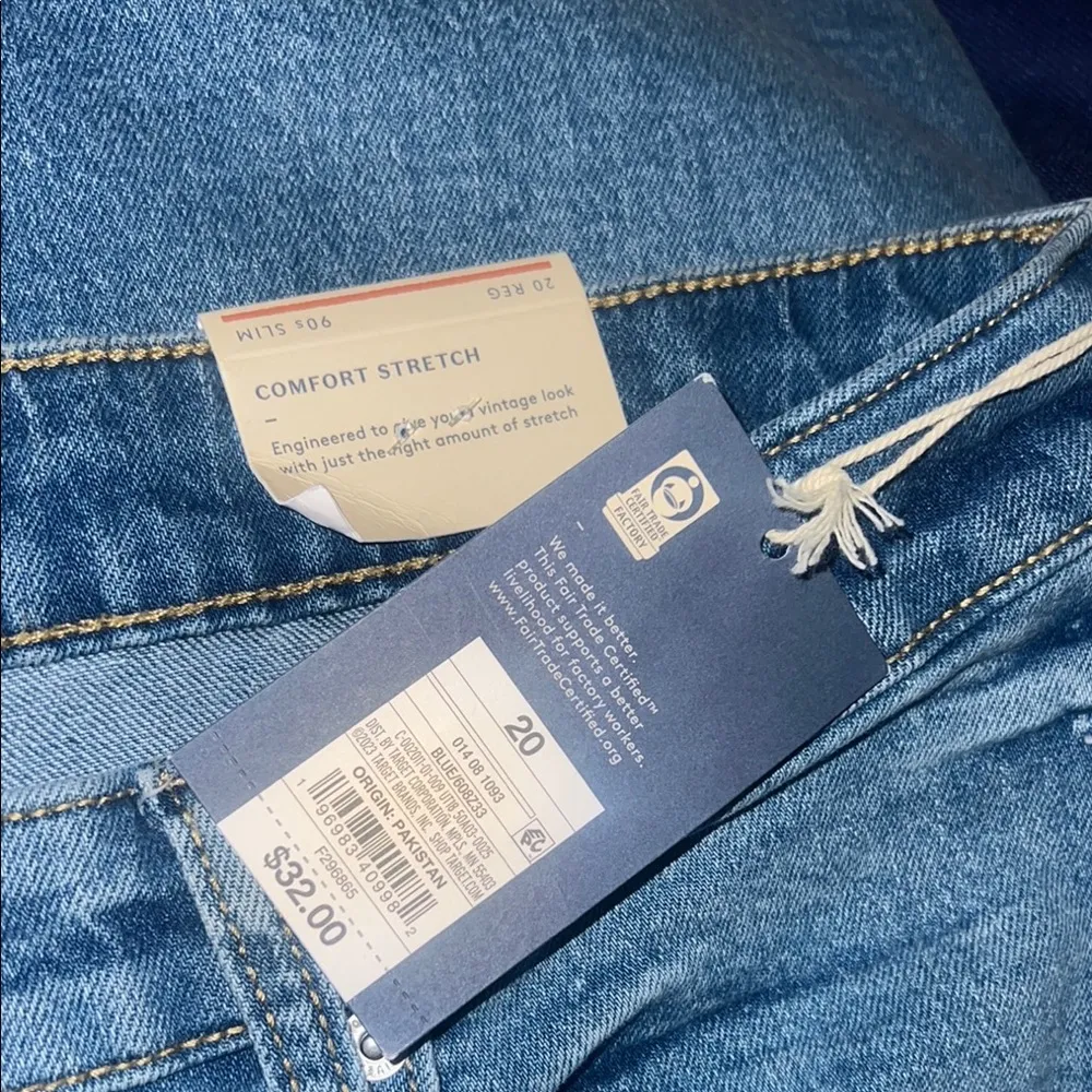 Universal Thread 90s Slim Jeans Women Size 20 Distressed Stretch Blue - Image 3