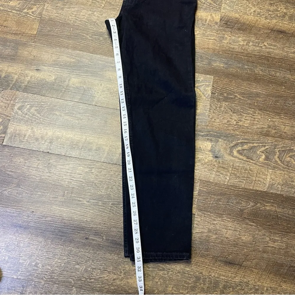 Vintage Y2K Levis 550 Tapered Jeans Misses Size 10 M Black High Rise Rigid Denim - Image 11