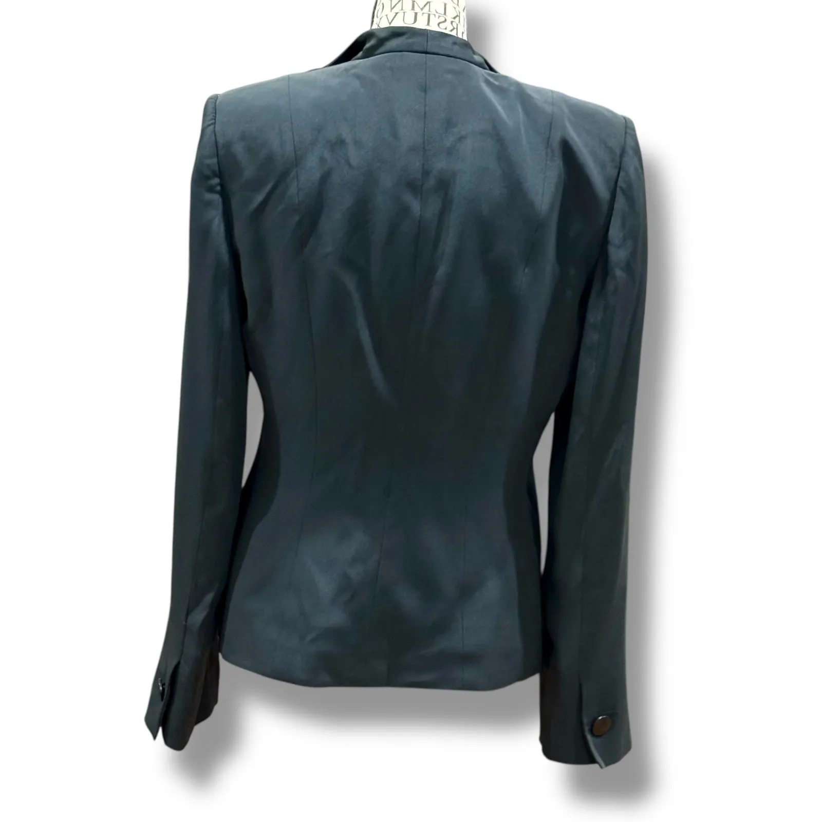 Armani Collezioni Italy Size 8 Ruffle Collar Blazer Jacket - Capsule Neutral - Image 7