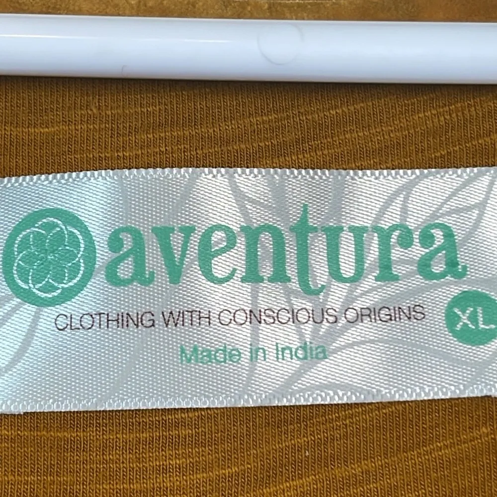 Aventura Orange Embroidered L/S Organic Cotton Blend Size XL EUC #0563 - Image 9