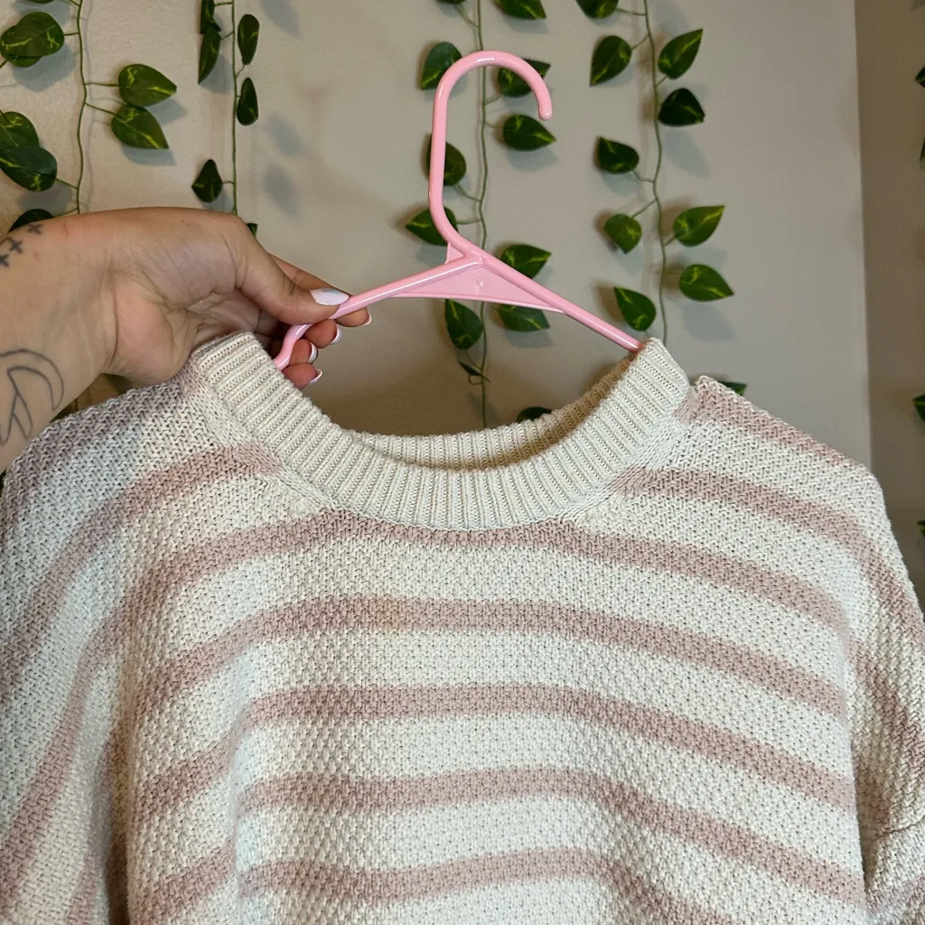 Madewell cotton stripped pullover knitted sweater - Image 2