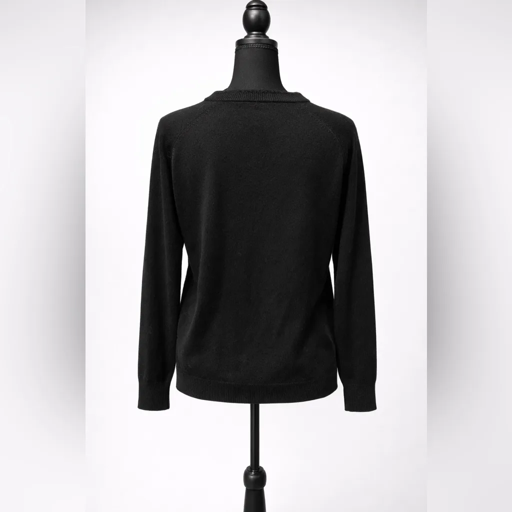 Carolyn Taylor Black Cardigan Sweater – Size Small – Pearl Buttons - Image 3