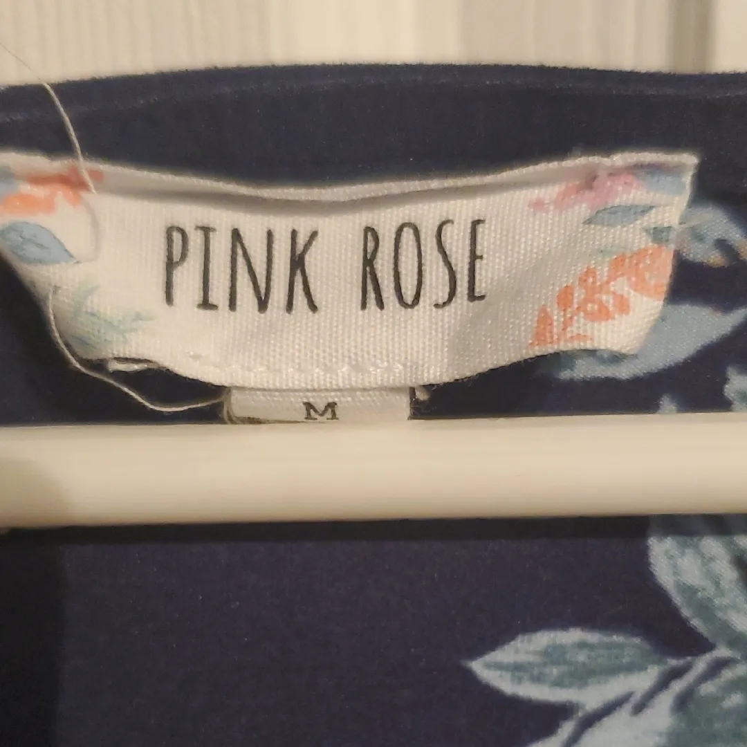 Pink Rose Navy Floral Tunic Top - Image 2