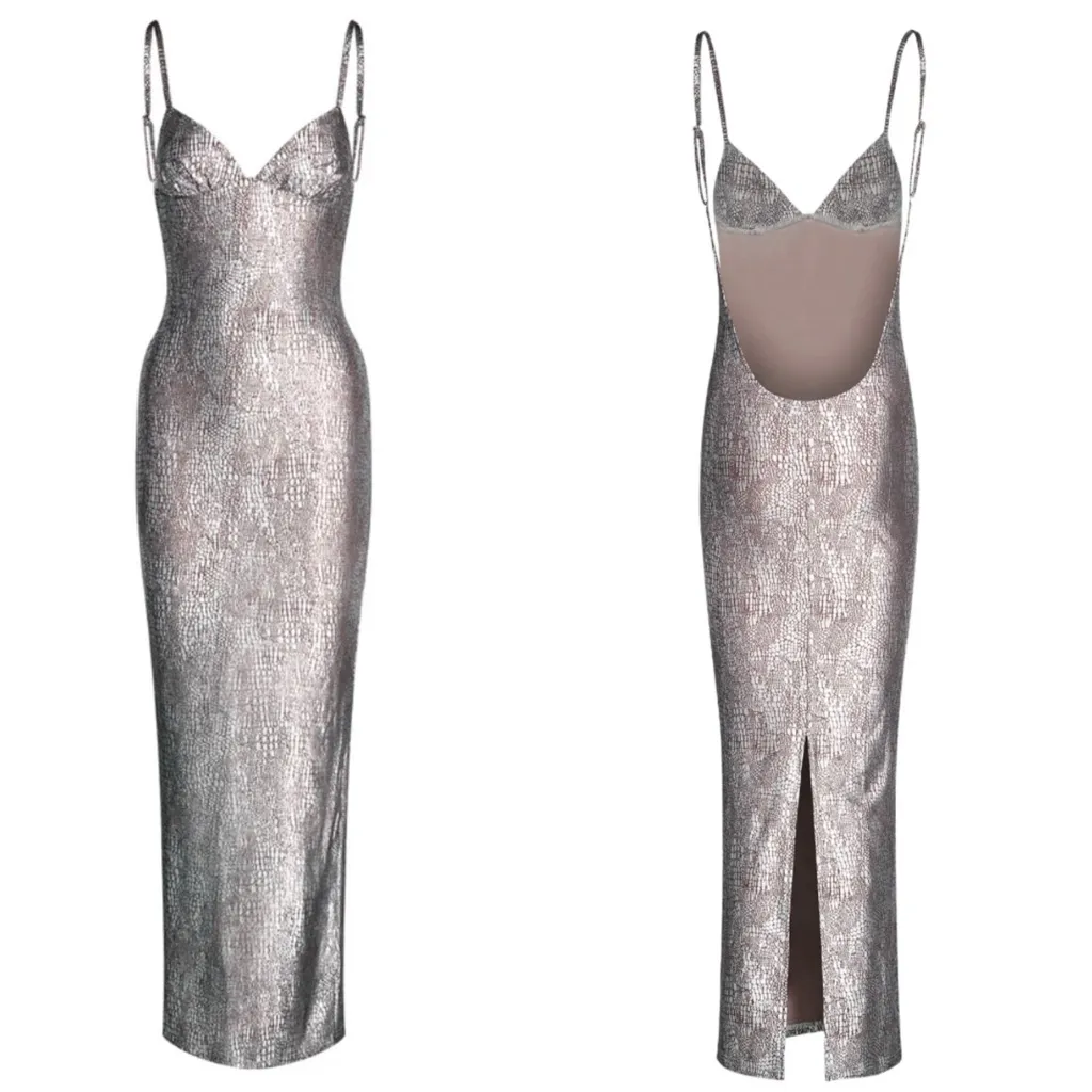 I.Am.Gia crocodile effect Slip bodycon Dress XS NEW - Image 4