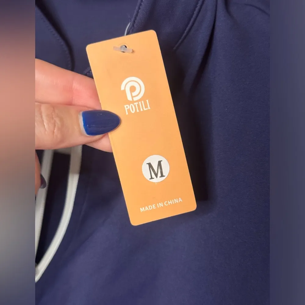 POTILI Tennis Dress for Women Golf Dress Zipper Workout Athletic Dresses Blue Size M - Image 6